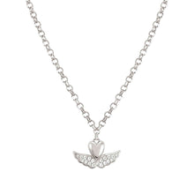 Load image into Gallery viewer, SWEETROCK ROMANCE NECKLACE 148022/068 SILVER WINGED HEART WITH CZ
