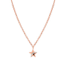 Load image into Gallery viewer, SWEETROCK ROMANCE NECKLACE 148022/033 22K ROSE GOLD CHAIN, STAR &amp; CZ
