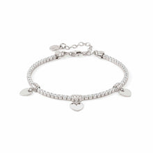 Load image into Gallery viewer, CHIC &amp; CHARM WHITE CZ BRACELET 148600/001 HEART PENDANTS
