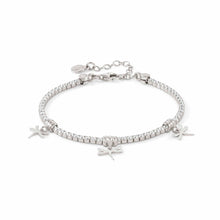 Load image into Gallery viewer, CHIC &amp; CHARM WHITE CZ BRACELET 148600/046 DRAGONFLY PENDANTS
