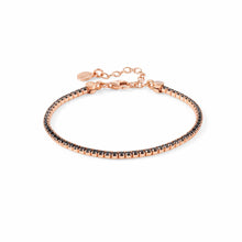 Load image into Gallery viewer, CHIC &amp; CHARM BLACK CZ BRACELET 148601/011 WITH ROSE GOLD FINISH
