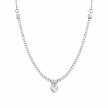 Load image into Gallery viewer, CHIC &amp; CHARM WHITE CZ NECKLACE 148602/001 HEART PENDANT
