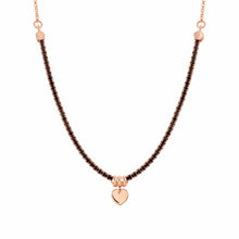 Load image into Gallery viewer, CHIC &amp; CHARM BLACK CZ NECKLACE 148602/002 WITH ROSE GOLD HEART

