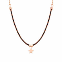 Load image into Gallery viewer, CHIC &amp; CHARM BLACK CZ NECKLACE 148602/033 WITH ROSE GOLD STAR
