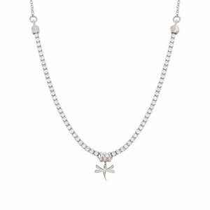 CHIC & CHARM WHITE CZ NECKLACE 148602/046 DRAGONFLY PENDANT