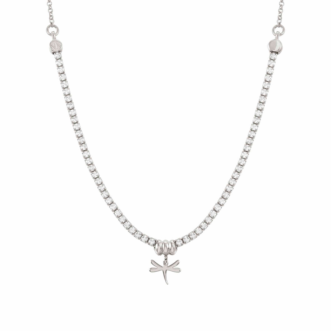 CHIC & CHARM WHITE CZ NECKLACE 148602/046 DRAGONFLY PENDANT