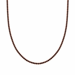 CHIC & CHARM BLACK CZ NECKLACE 148603/011 WITH ROSE GOLD FINISH