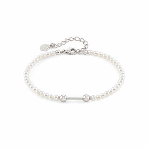 SEIMIA CRYSTAL PEARL BRACELET 148800/028 WITH SILVER FINISH