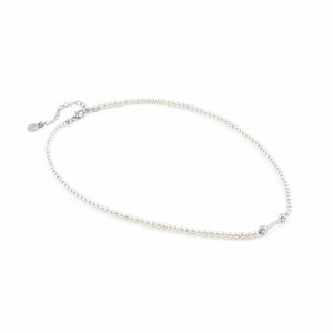SEIMIA CRYSTAL PEARL NECKLACE 148802/028 WITH SILVER FINISH