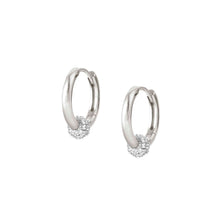 Load image into Gallery viewer, SOUL EARRINGS 149008/010 SILVER HOOPS WITH CZ
