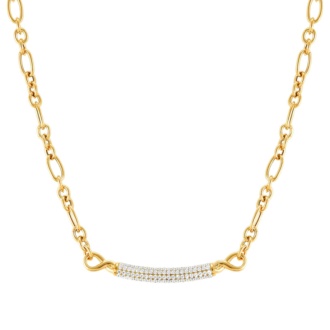 ENDLESS NECKLACE 149105/012 GOLD CHAIN WITH CZ
