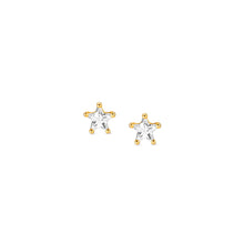 Load image into Gallery viewer, SENTIMENTAL EARRINGS 149205/002 GOLD STAR STUDS WITH CZ
