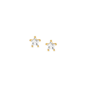 SENTIMENTAL EARRINGS 149205/002 GOLD STAR STUDS WITH CZ