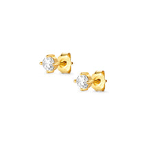 Load image into Gallery viewer, SENTIMENTAL EARRINGS 149205/016 GOLD ROUND STUDS WITH CZ
