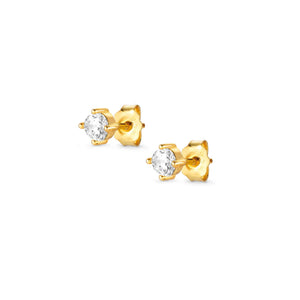 SENTIMENTAL EARRINGS 149205/016 GOLD ROUND STUDS WITH CZ