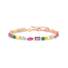 Load image into Gallery viewer, COLOUR WAVE BRACELET 149801/026 ROSE GOLD RAINBOW CZ
