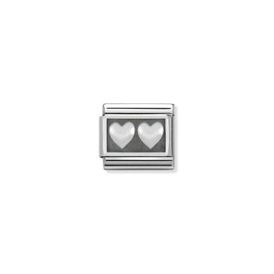 COMPOSABLE CLASSIC LINK 330102/02 DOUBLE HEART IN 925 SILVER