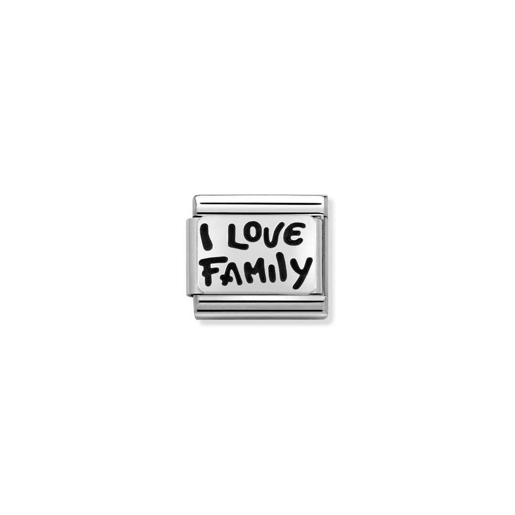 COMPOSABLE CLASSIC LINK 330102/34 I LOVE FAMILY IN 925 SILVER