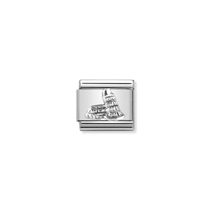 COMPOSABLE CLASSIC LINK 330105/19 TOWER OF PISA RELIEF IN 925 SILVER
