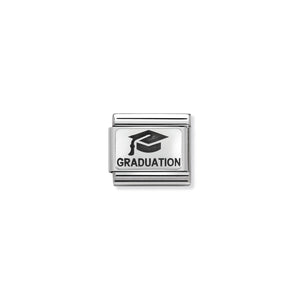 COMPOSABLE CLASSIC LINK 330109/02 GRADUATION WITH HAT IN 925 SILVER