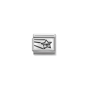 COMPOSABLE CLASSIC LINK 330109/19 PWR STAR (GIRL POWER) IN 925 SILVER