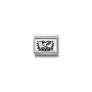 COMPOSABLE CLASSIC LINK 330111/19 BIRD WITH FLOWERS IN 925 SILVER