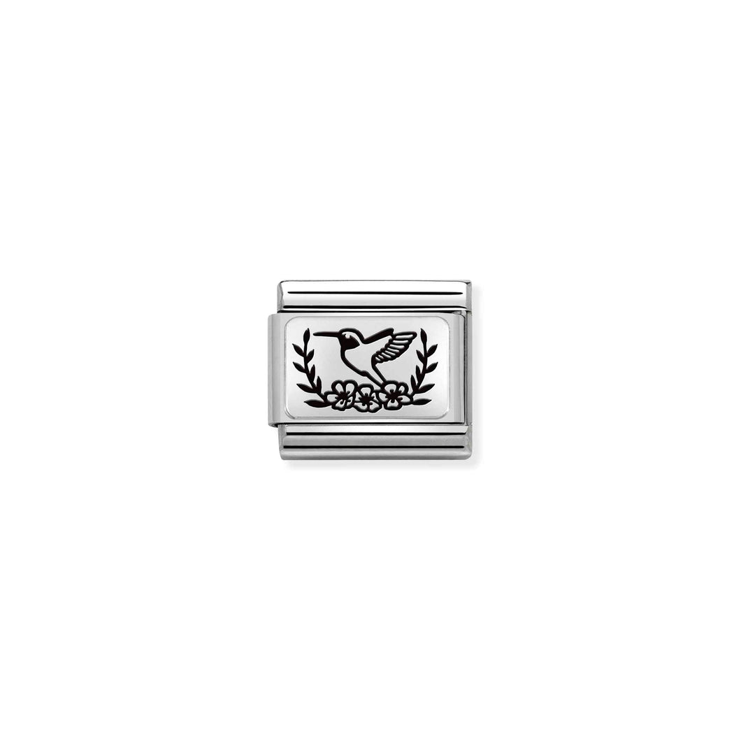 COMPOSABLE CLASSIC LINK 330111/19 BIRD WITH FLOWERS IN 925 SILVER