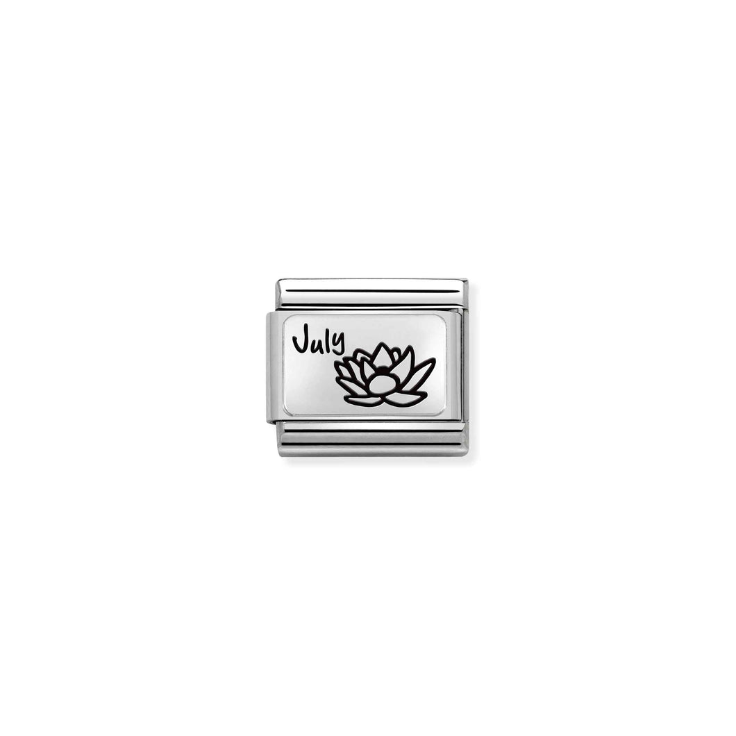 COMPOSABLE CLASSIC LINK 330112/19 JULY FLOWER IN 925 SILVER