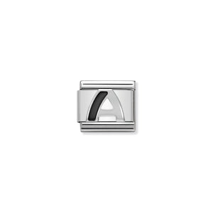 COMPOSABLE CLASSIC LINK 330201/01 BLACK LETTER A IN 925 SILVER