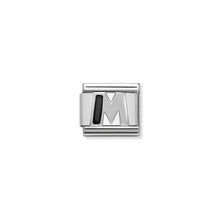 Load image into Gallery viewer, COMPOSABLE CLASSIC LINK 330201/13 BLACK LETTER M IN 925 SILVER
