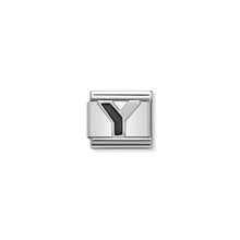 Load image into Gallery viewer, COMPOSABLE CLASSIC LINK 330201/25 BLACK LETTER Y IN 925 SILVER
