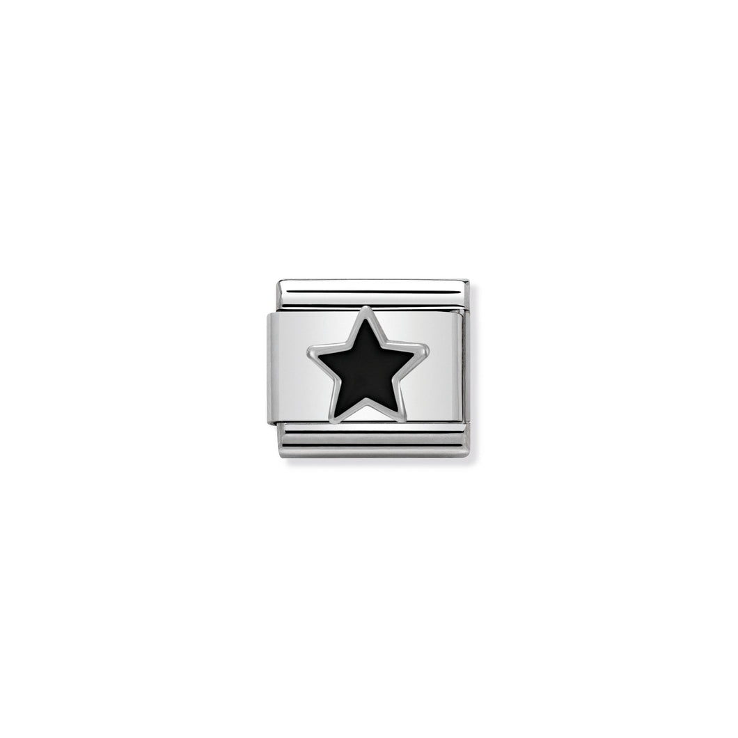 COMPOSABLE CLASSIC LINK 330202/05 BLACK STAR IN ENAMEL & 925 SILVER