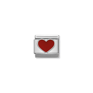 COMPOSABLE CLASSIC LINK 330202/17 RED HEART IN ENAMEL & 925 SILVER