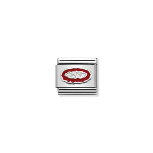 COMPOSABLE CLASSIC LINK 330202/33 PIZZA IN ENAMEL & 925 SILVER