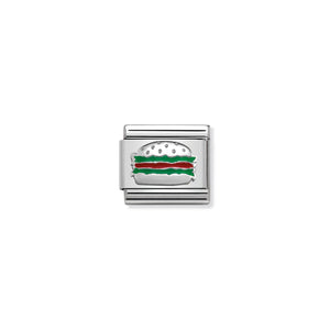 COMPOSABLE CLASSIC LINK 330202/35 HAMBURGER IN ENAMEL & 925 SILVER