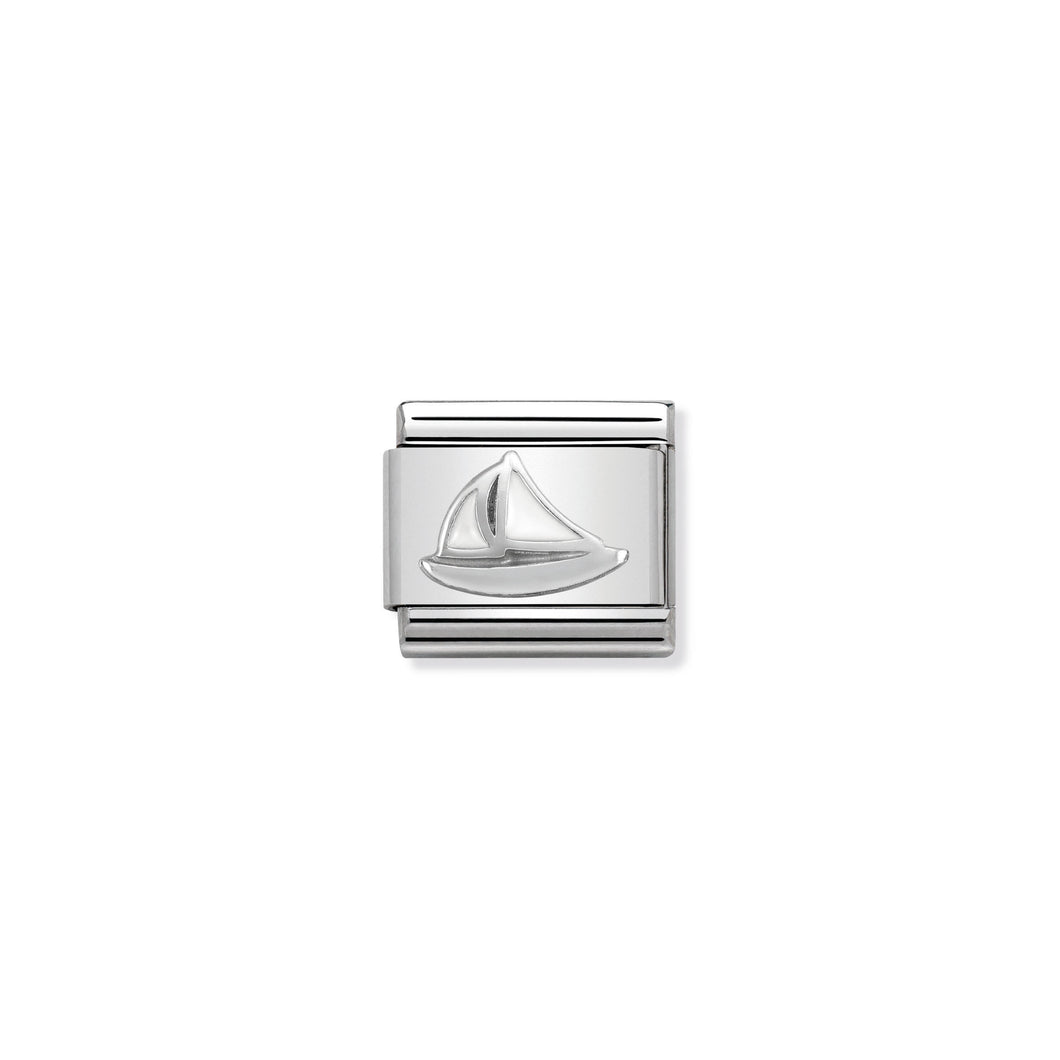 COMPOSABLE CLASSIC LINK 330202/47 SAIL BOAT IN ENAMEL & 925 SILVER