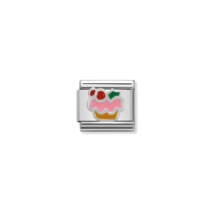 COMPOSABLE CLASSIC LINK 330204/10 CUPCAKE IN ENAMEL & 925 SILVER