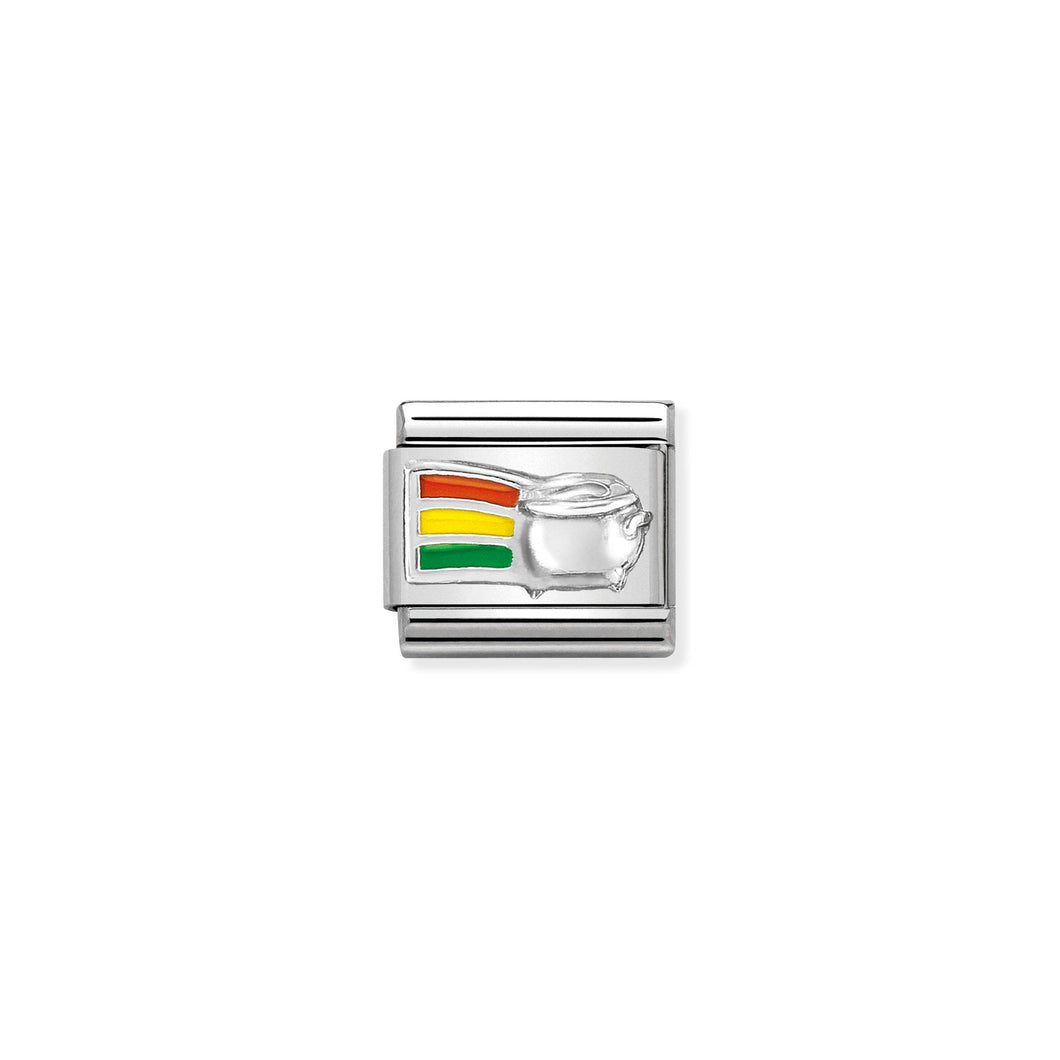 COMPOSABLE CLASSIC LINK 330204/15 POT OF GOLD IN ENAMEL & 925 SILVER