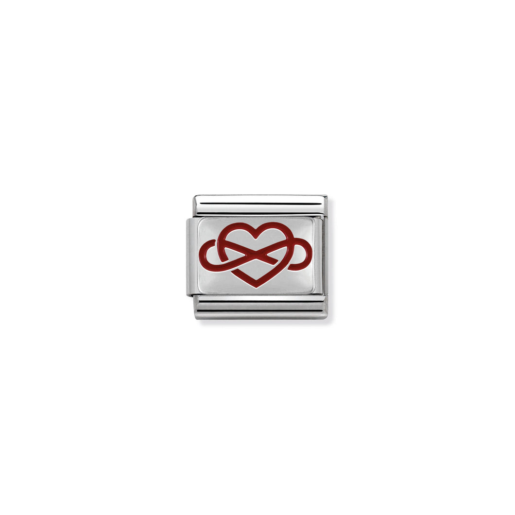 COMPOSABLE CLASSIC LINK 330206/07 INFINITY HEART IN ENAMEL & 925 SILVER