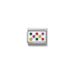 COMPOSABLE CLASSIC LINK 330206/10 MIXED DOTS IN ENAMEL & 925 SILVER