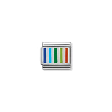 Load image into Gallery viewer, COMPOSABLE CLASSIC LINK 330206/11 VERTICAL LINES IN ENAMEL &amp; 925 SILVER
