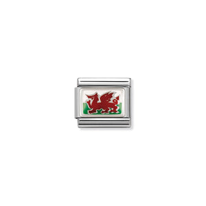 COMPOSABLE CLASSIC LINK 330207/02 WALES IN ENAMEL & 925 SILVER