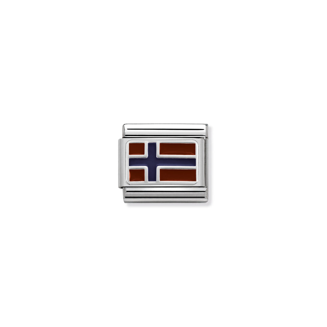 COMPOSABLE CLASSIC LINK 330207/09 NORWAY IN ENAMEL & 925 SILVER