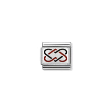 Load image into Gallery viewer, COMPOSABLE CLASSIC LINK 330208/01 DOUBLE WOVEN HEART IN ENAMEL &amp; 925 SILVER

