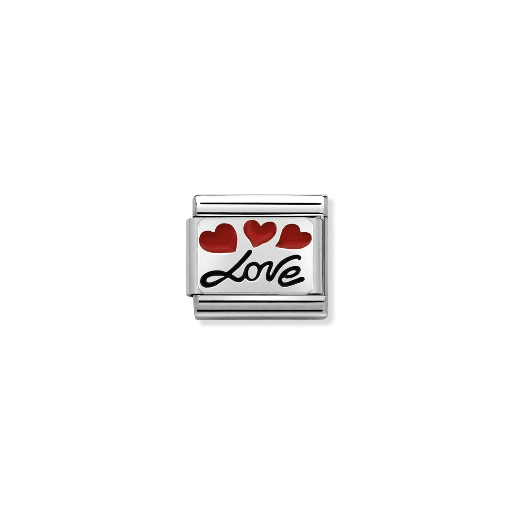 COMPOSABLE CLASSIC LINK 330208/06 LOVE WITH BALLOONS IN ENAMEL & 925 SILVER