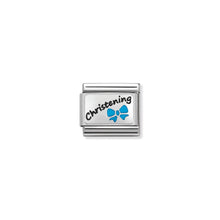 Load image into Gallery viewer, COMPOSABLE CLASSIC LINK 330208/18 LIGHT BLUE CHRISTENING IN ENAMEL &amp; 925 SILVER
