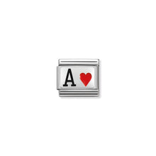 Load image into Gallery viewer, COMPOSABLE CLASSIC LINK 330208/24 ACE OF HEARTS IN ENAMEL &amp; 925 SILVER
