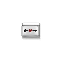Load image into Gallery viewer, COMPOSABLE CLASSIC LINK 330208/40 ARROW THROUGH HEART IN ENAMEL &amp; 925 SILVER
