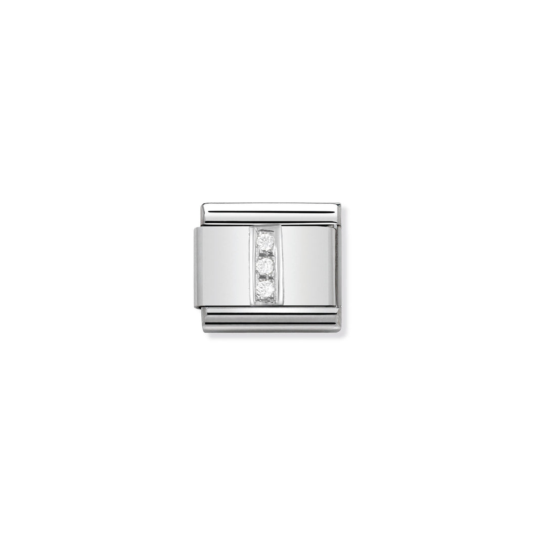 COMPOSABLE CLASSIC LINK 330301/09 LETTER I WITH CZ IN 925 SILVER