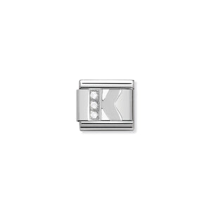 COMPOSABLE CLASSIC LINK 330301/11 LETTER K WITH CZ IN 925 SILVER